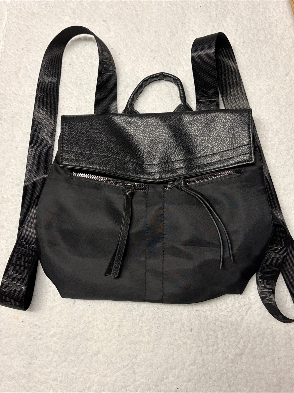 BOTKIER Black Nylon mini backpack with Logo Patch